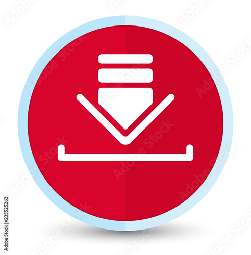 Download icon flat prime red round button