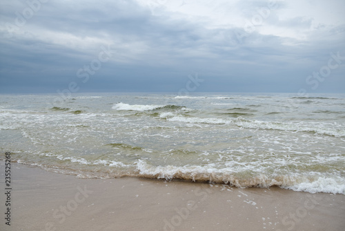 Baltic Sea - landscape with clouded sky. 