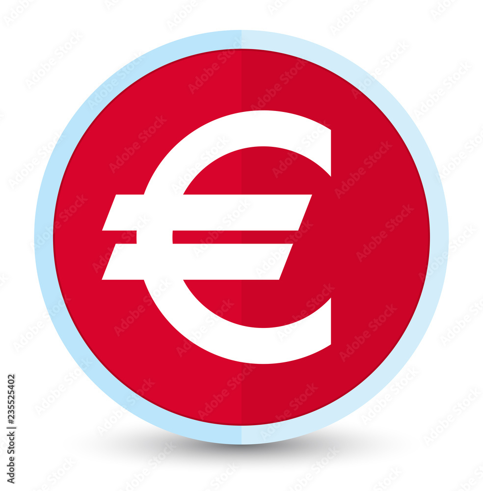 Euro sign icon flat prime red round button Euro sign icon flat prime red round button
