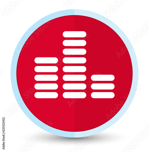 Equalizer icon flat prime red round button