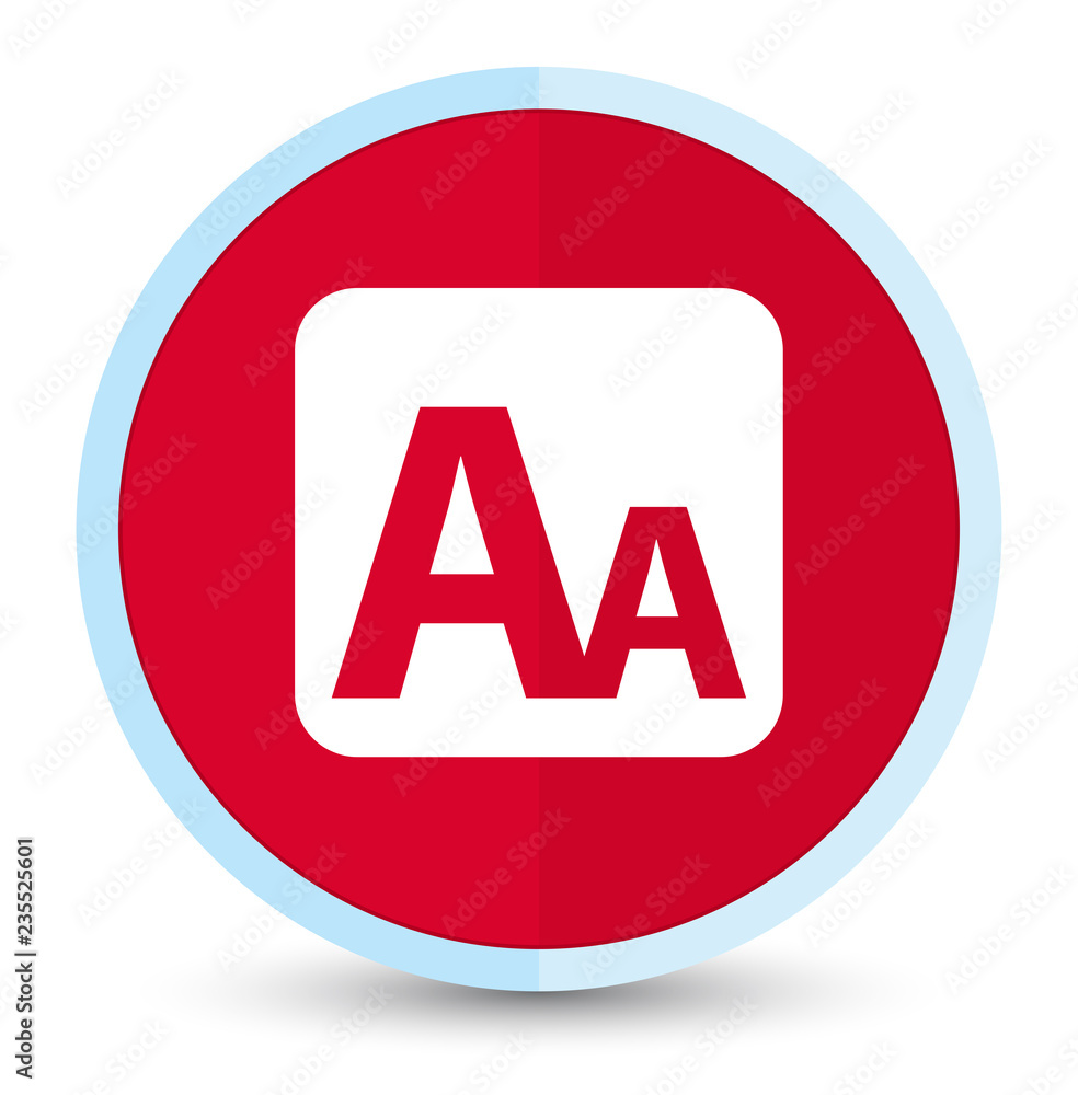 Font size box icon flat prime red round button Font size box icon flat prime red round button