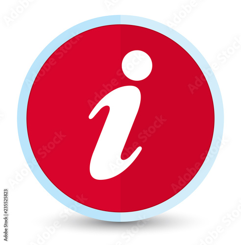 Info icon flat prime red round button