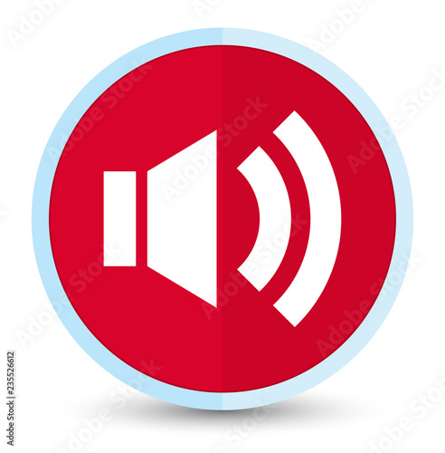 Volume icon flat prime red round button