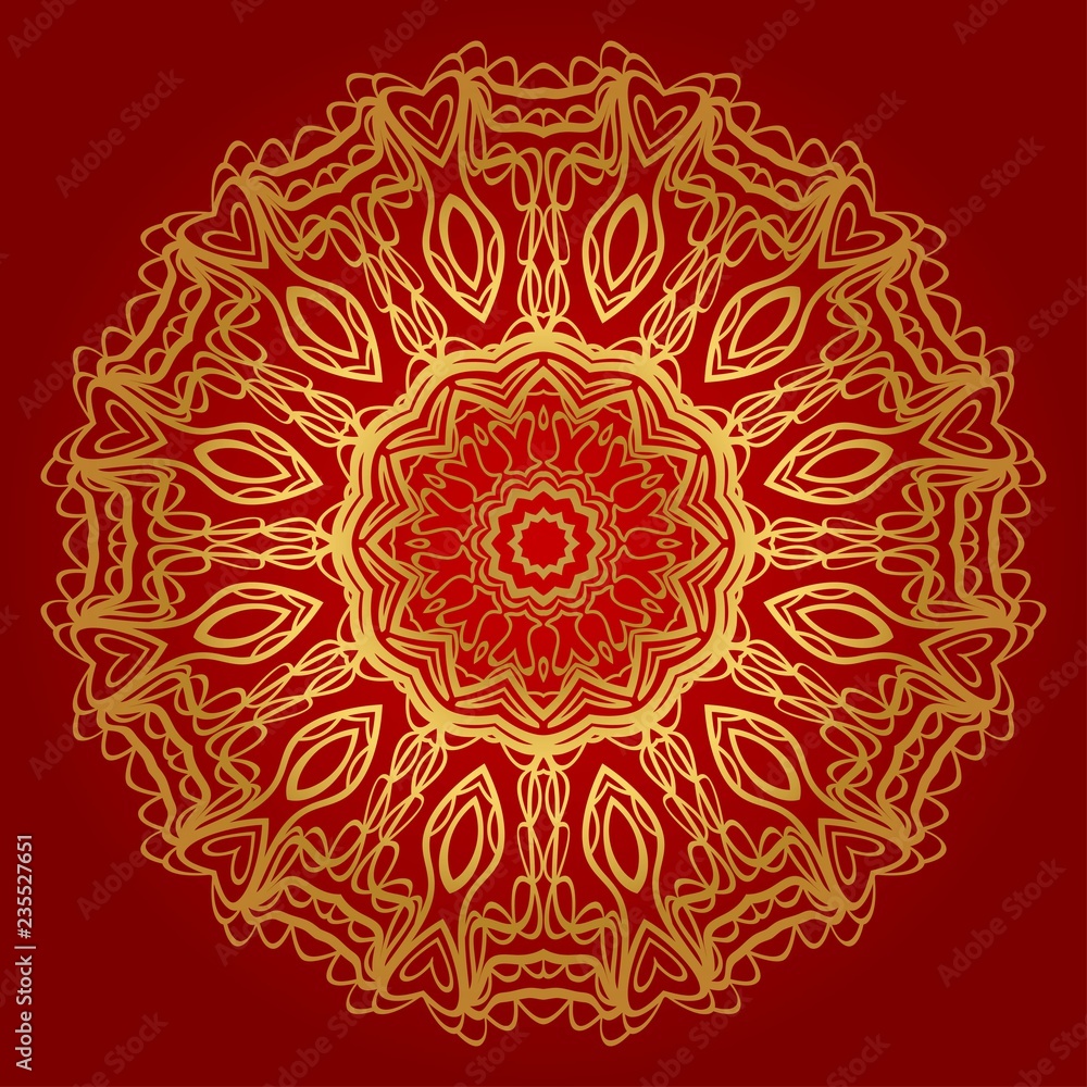 Flower coloring Mandala. decorative elements. Oriental pattern, vector illustration. Indian, moroccan, mystic, ottoman motifs