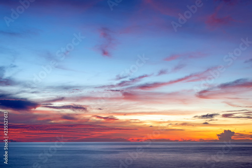 Colorful sunset background, Kota Kinabalu Sabah Borneo Malaysia. © cn0ra