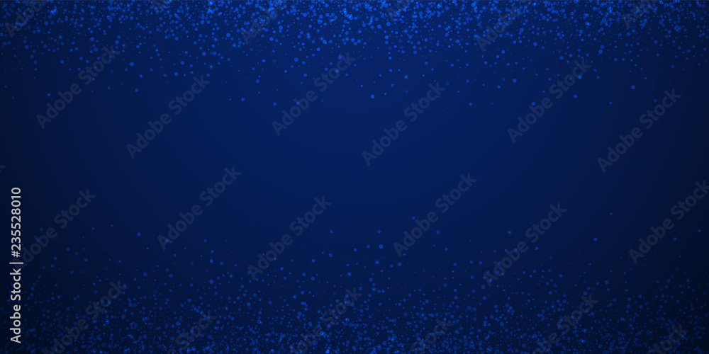 Fototapeta premium Magic stars Christmas background. Subtle flying sn