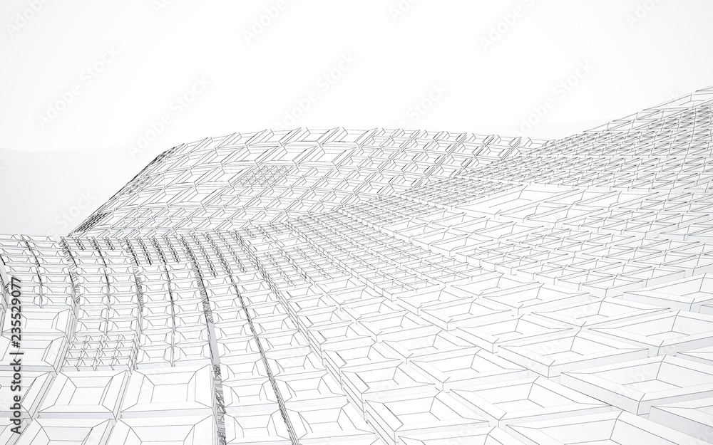 Abstract white interior highlights future. Polygon drawing. Architectural background. 3D illustration and rendering Abstract white interior highlights future. Polygon drawing. Architectural background. 3D illustration and rendering