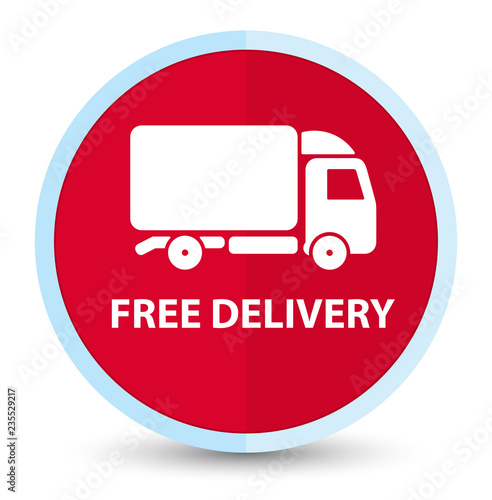 Free delivery flat prime red round button