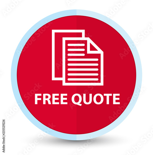 Free quote flat prime red round button