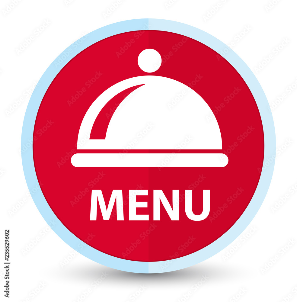 Menu (food dish icon) flat prime red round button Menu (food dish icon) flat prime red round button