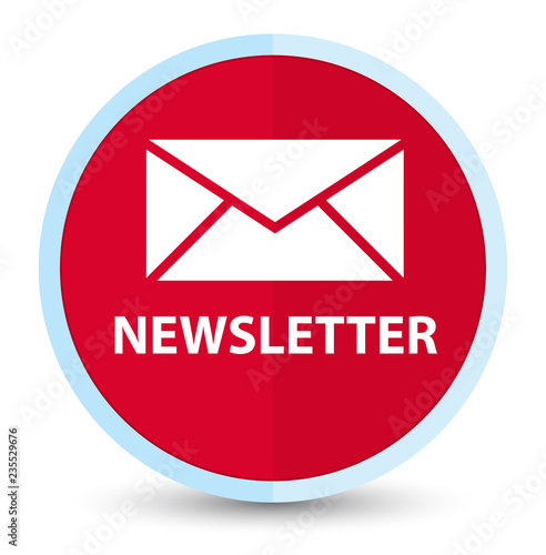 Newsletter flat prime red round button