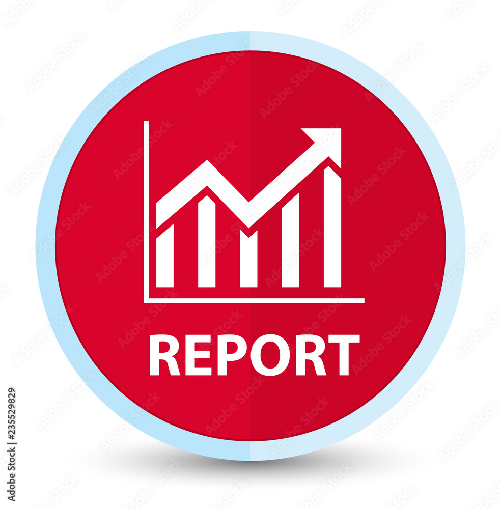 Report (statistics icon) flat prime red round button Report (statistics icon) flat prime red round button