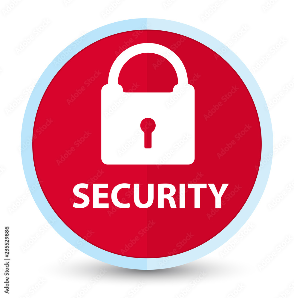 Security (padlock icon) flat prime red round button Security (padlock icon) flat prime red round button