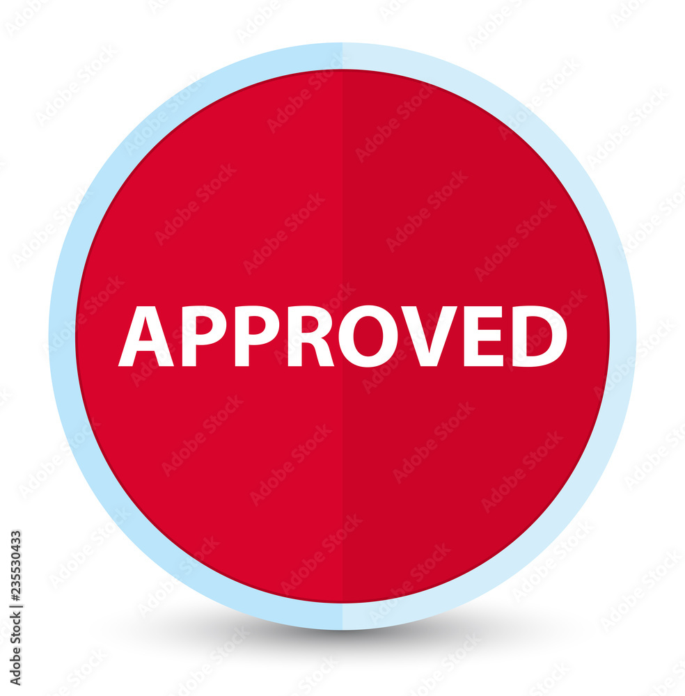 Approved flat prime red round button Approved flat prime red round button