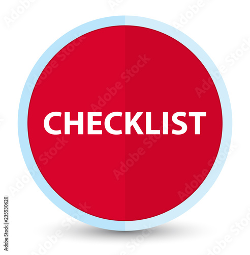 Checklist flat prime red round button