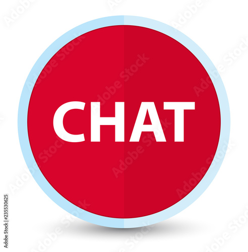 Chat flat prime red round button