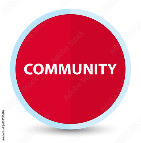 Community flat prime red round button