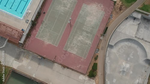 Wallpaper Mural Aerial view of pool tennis court skatepark park Torontodigital.ca