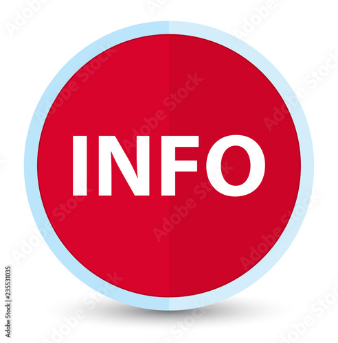 Info flat prime red round button