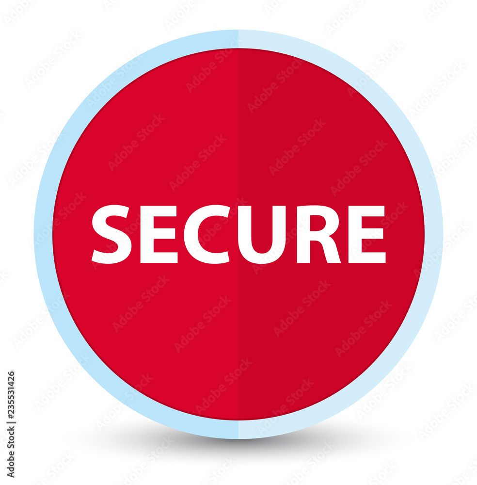 Secure flat prime red round button Secure flat prime red round button
