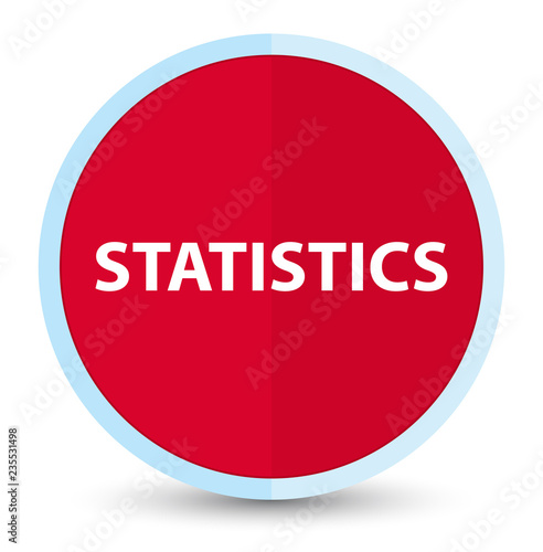 Statistics flat prime red round button