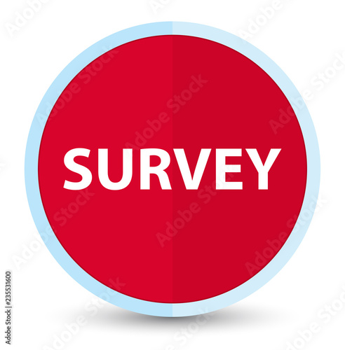 Survey flat prime red round button