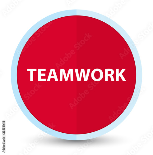 Teamwork flat prime red round button