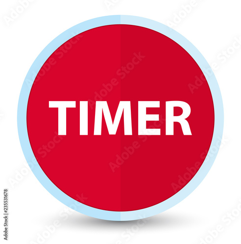 Timer flat prime red round button