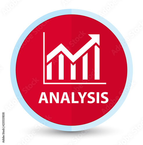 Analysis (statistics icon) flat prime red round button