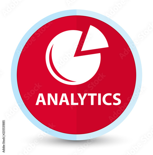 Analytics (graph icon) flat prime red round button