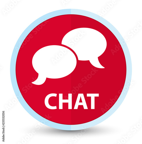 Chat flat prime red round button