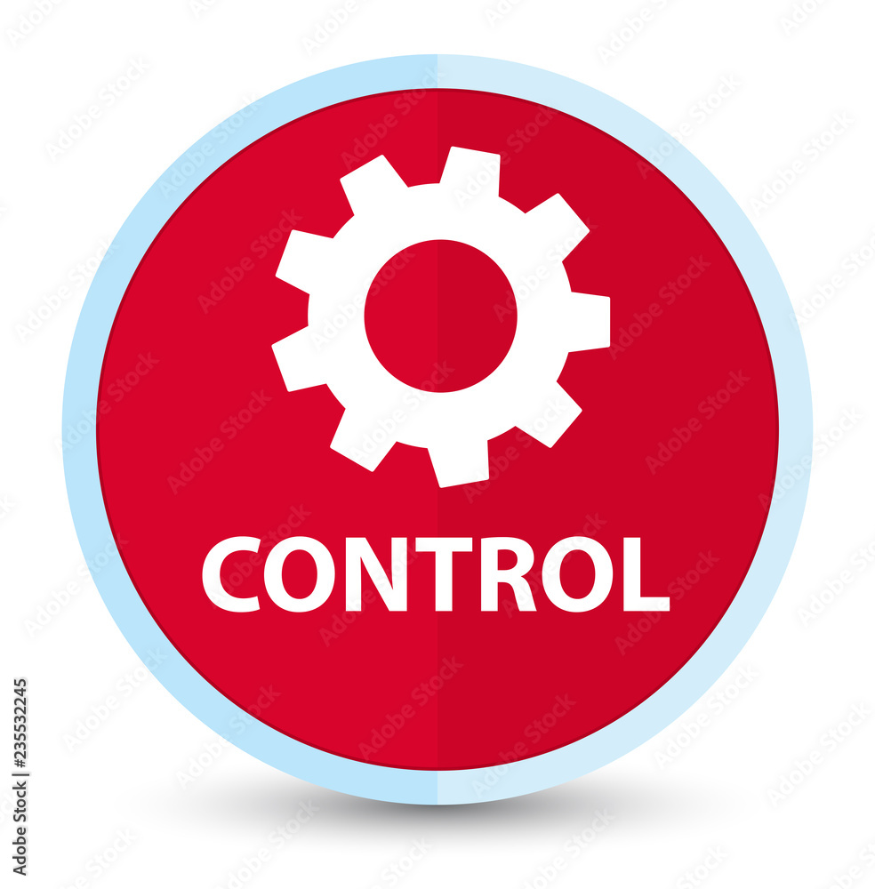 Control (settings icon) flat prime red round button Control (settings icon) flat prime red round button