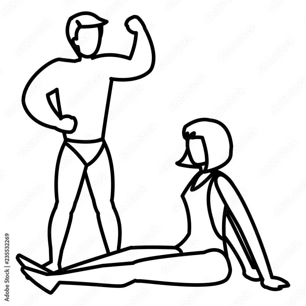strong man with beautiful woman strong man with beautiful woman