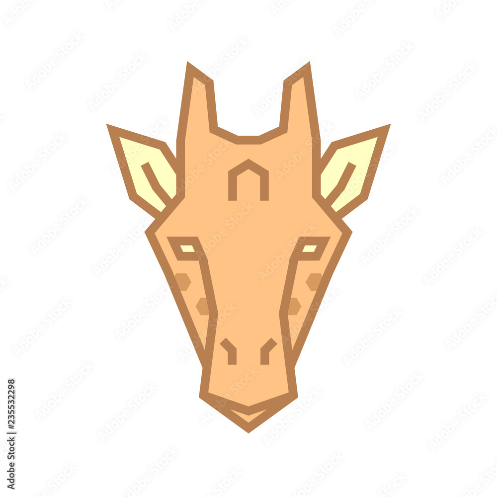 Tribal Giraffe Head
