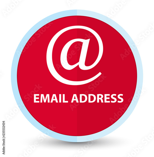 Email address flat prime red round button