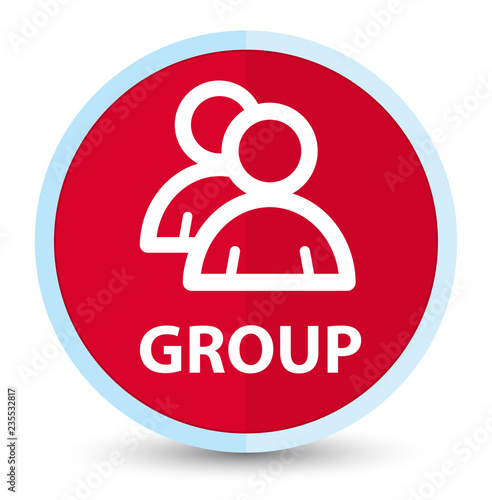 Group flat prime red round button