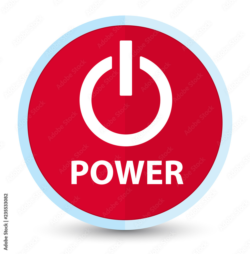 Power flat prime red round button Power flat prime red round button
