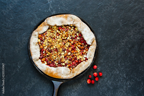 Cranberry and almond pie
