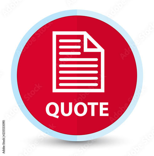 Quote (page icon) flat prime red round button