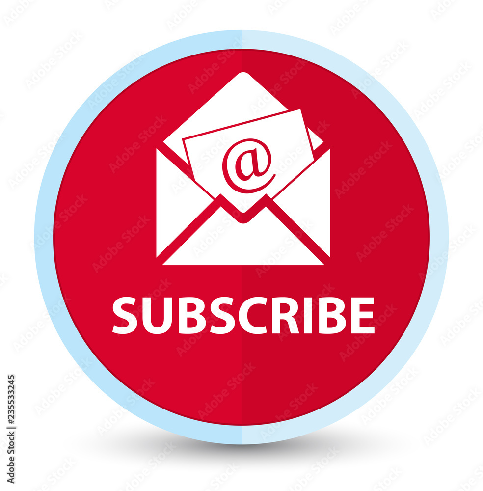 Subscribe (newsletter email icon) flat prime red round button Subscribe (newsletter email icon) flat prime red round button