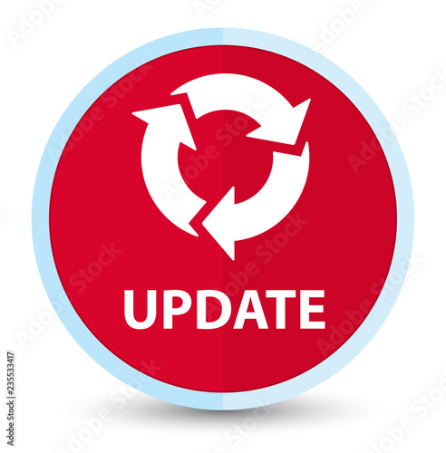 Update (refresh icon) flat prime red round button