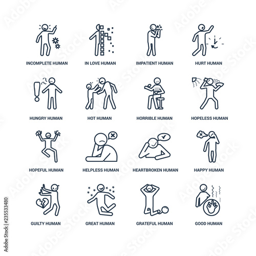 good human, grateful great guilty happy incomplete hungry hopefu