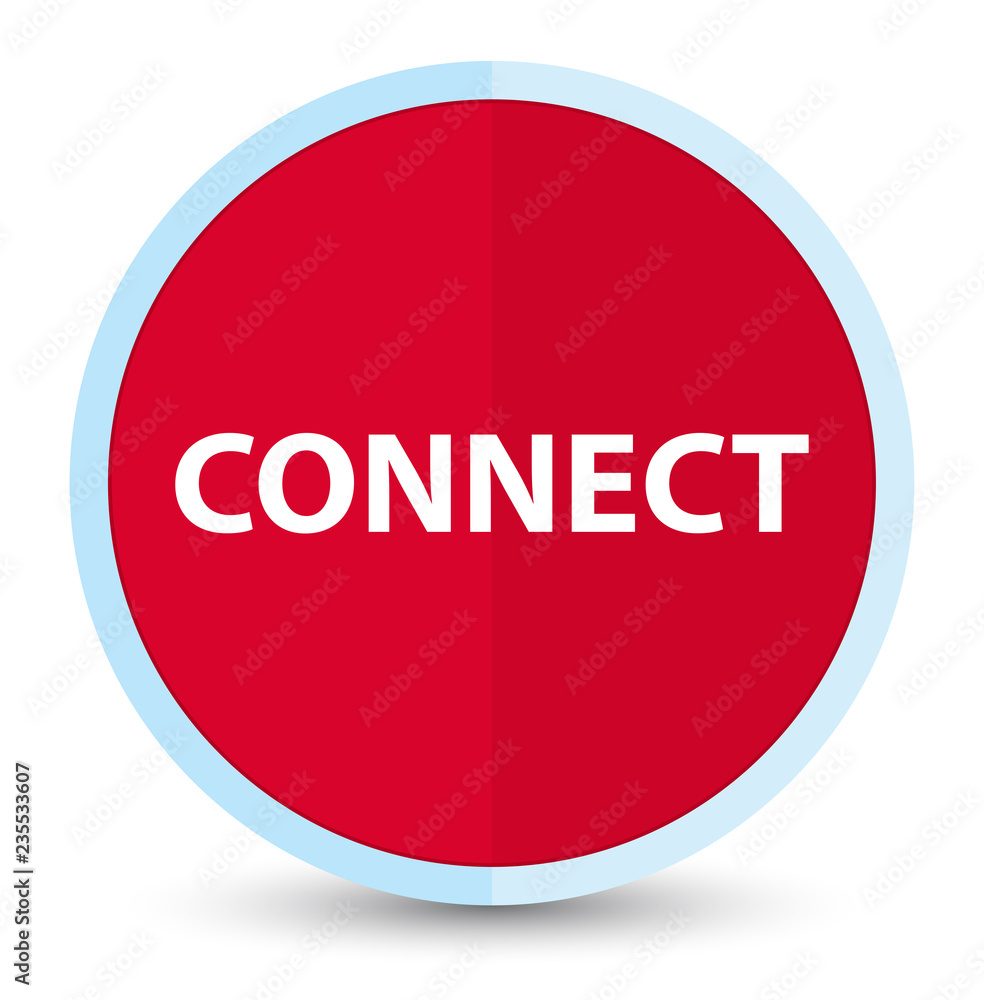 Connect flat prime red round button Connect flat prime red round button