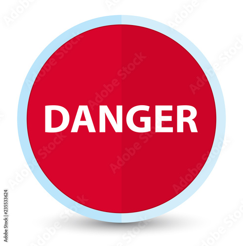 Danger flat prime red round button