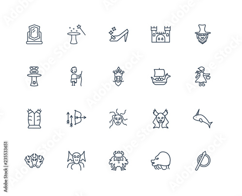 Spear, Chimera, Dwarf, Cthulhu, Cerberus, Leprechaun, Viking shi