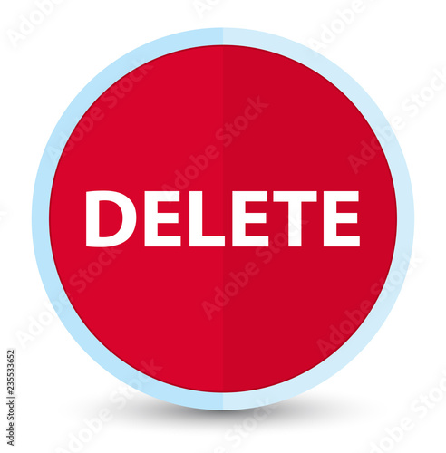 Delete flat prime red round button