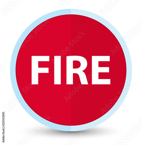 Fire flat prime red round button