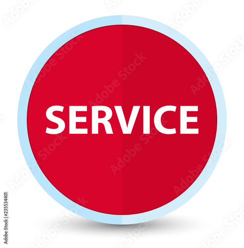 Service flat prime red round button