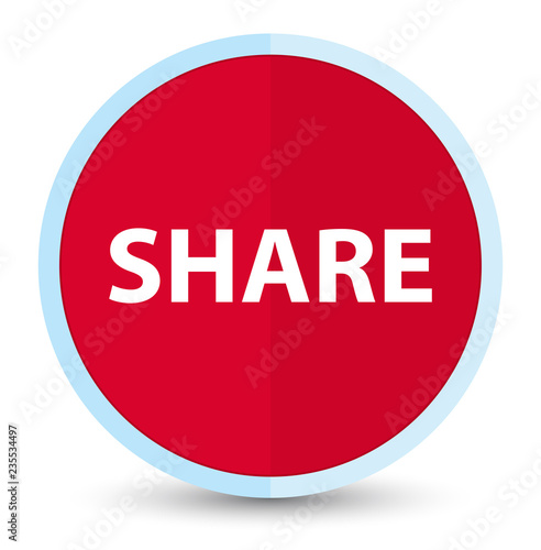 Share flat prime red round button