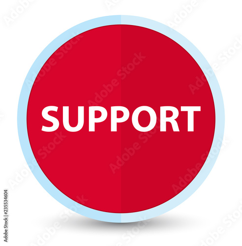 Support flat prime red round button